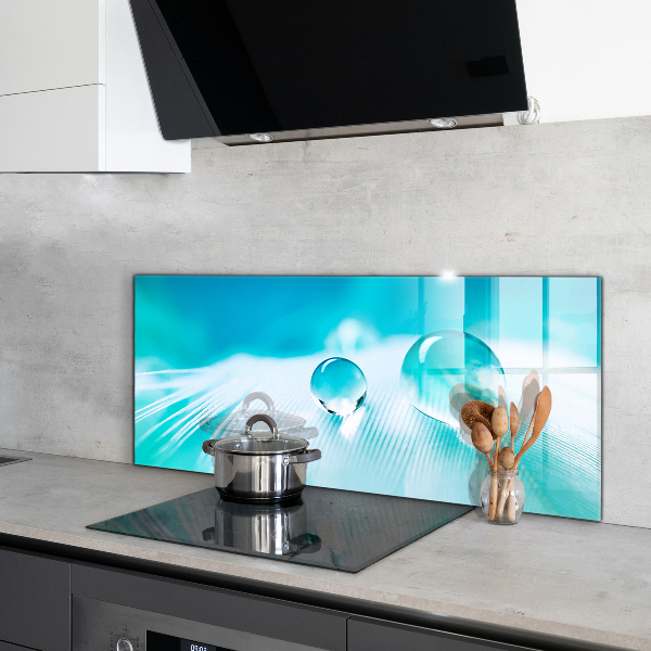 Painel para cozinha Folhas verdes depois da chuva