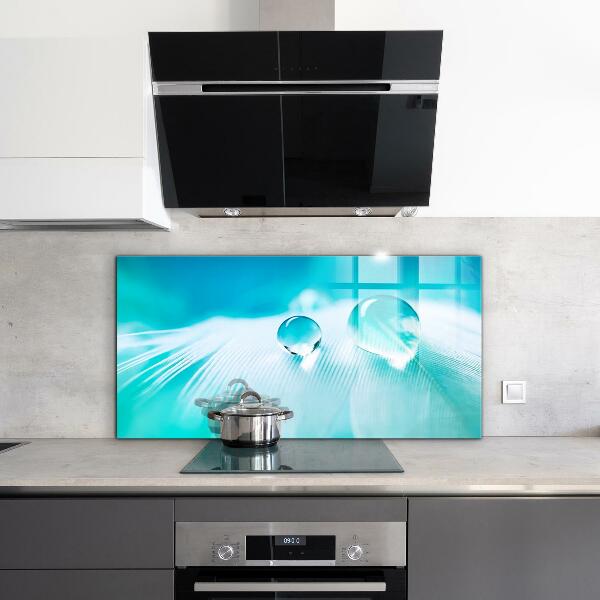 Painel para cozinha Folhas verdes depois da chuva