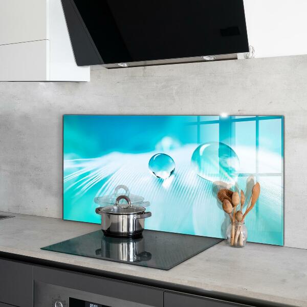 Painel para cozinha Folhas verdes depois da chuva