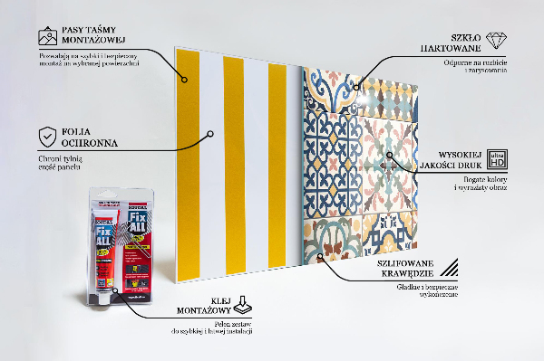 Painel cozinha Triângulos Abstratos de Metal