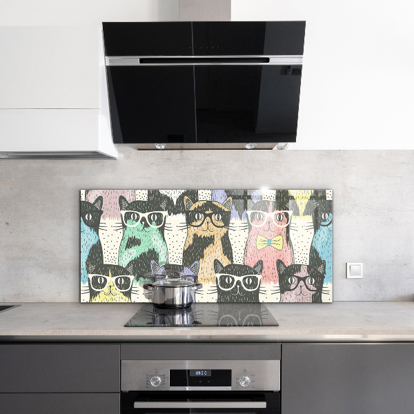 Painel cozinha Ilustração engraçada de gato hipster