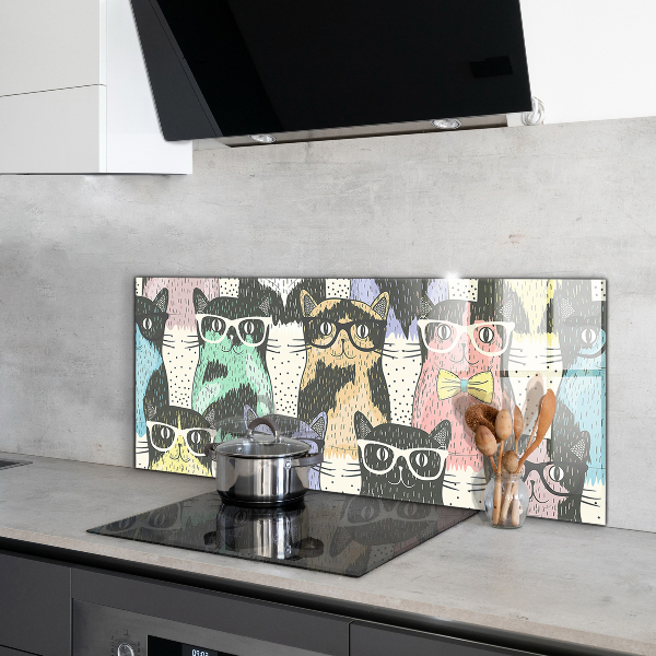 Painel cozinha Ilustração engraçada de gato hipster