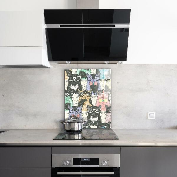 Painel cozinha Ilustração engraçada de gato hipster