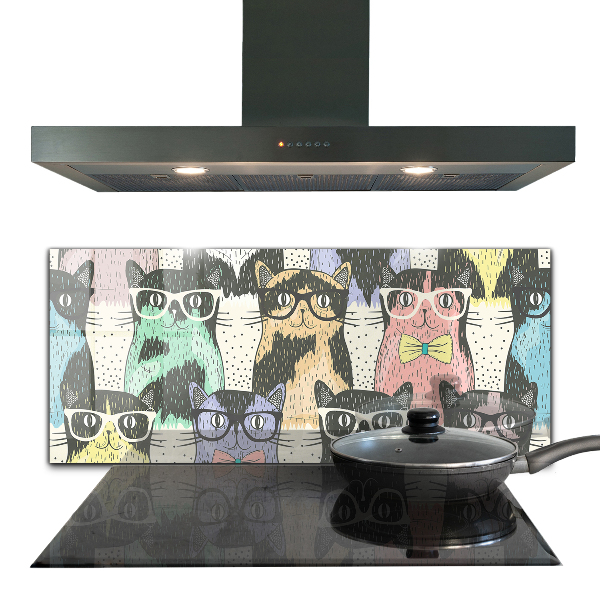 Painel cozinha Ilustração engraçada de gato hipster