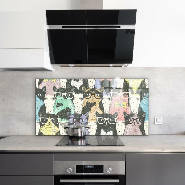 Painel cozinha Ilustração engraçada de gato hipster