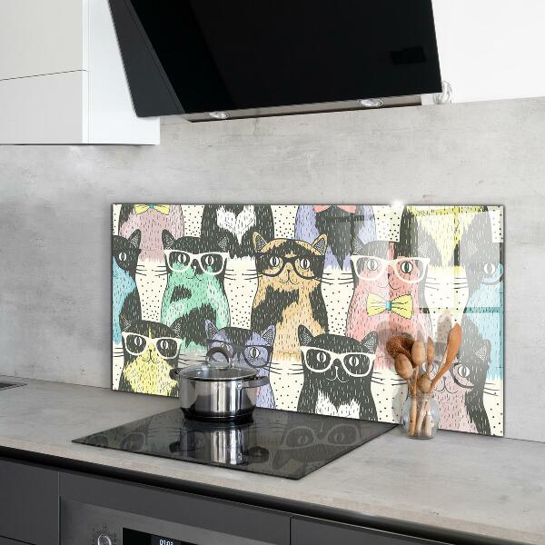 Painel cozinha Ilustração engraçada de gato hipster