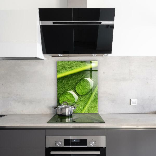 Painel para cozinha Gota de orvalho em uma folha