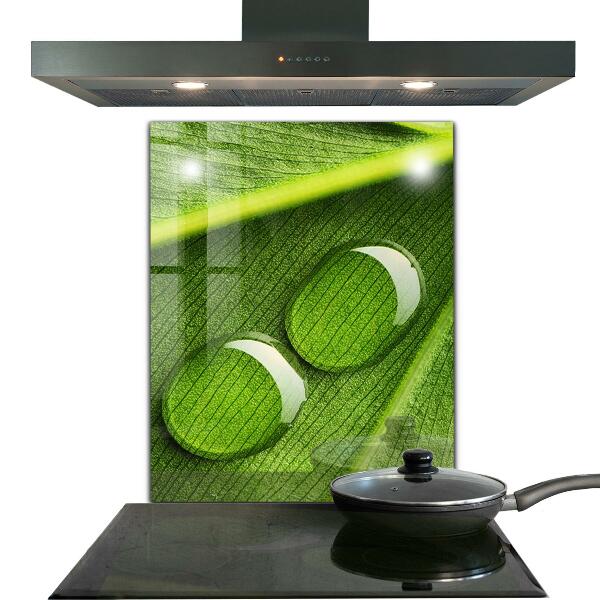 Painel para cozinha Gota de orvalho em uma folha