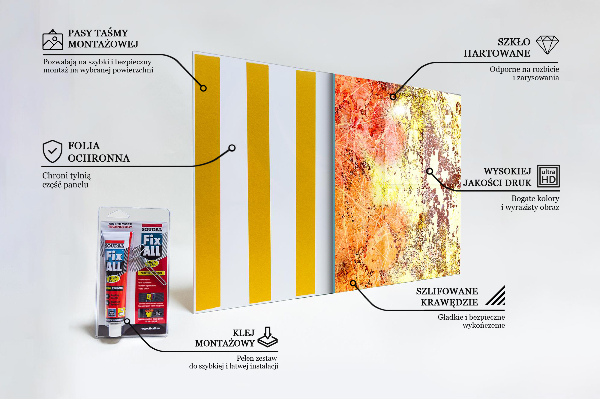Painel para cozinha Abstração Laranja
