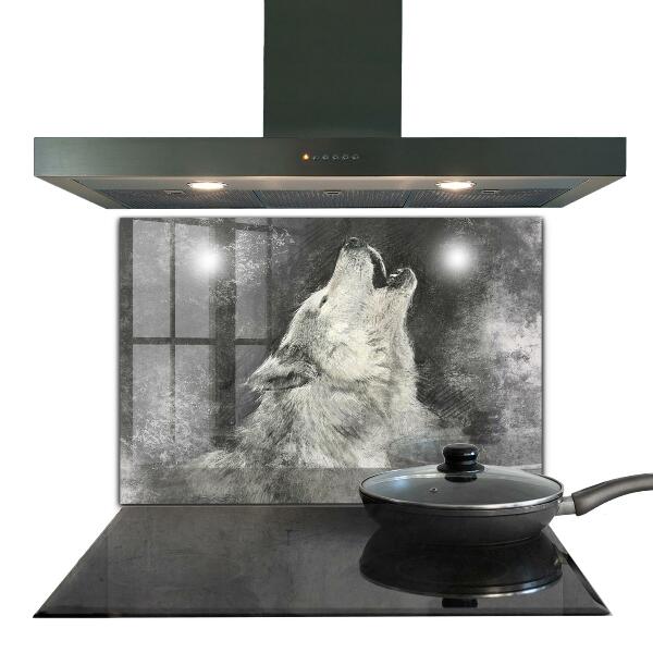 Painel para cozinha Ilustração do lobo canadense