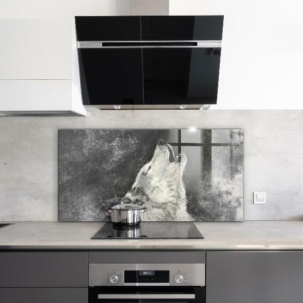 Painel para cozinha Ilustração do lobo canadense