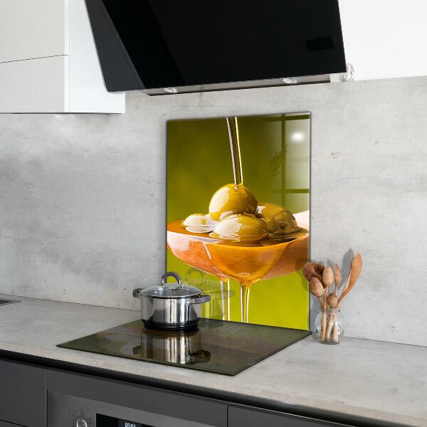 Painel para cozinha Azeite de oliva recém-prensado
