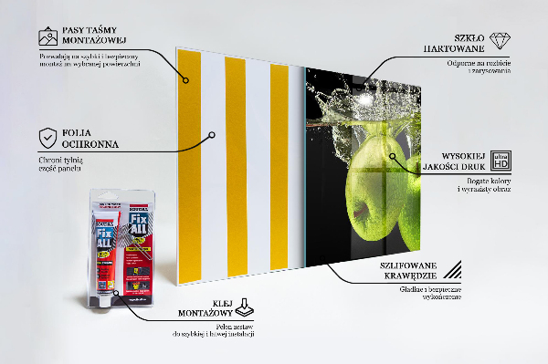 Backsplash cozinha Maçãs verdes na água