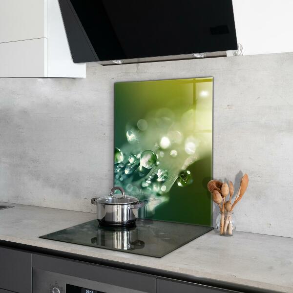 Painel para cozinha Folha verde depois da chuva