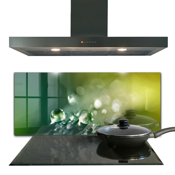 Painel para cozinha Folha verde depois da chuva