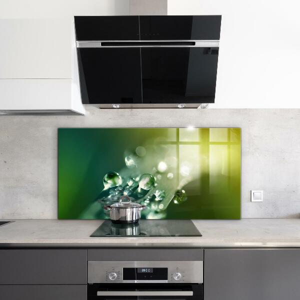 Painel para cozinha Folha verde depois da chuva