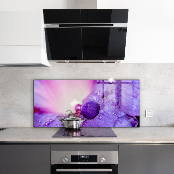 Backsplash cozinha Detalhes da flor roxa