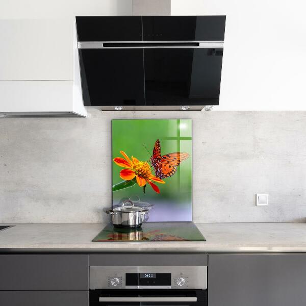 Painel cozinha Borboleta em uma flor de verão