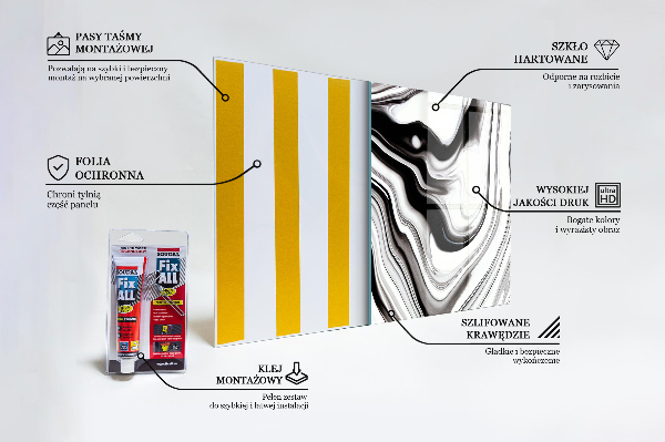 Painel para cozinha Aquarela Preto e Branco