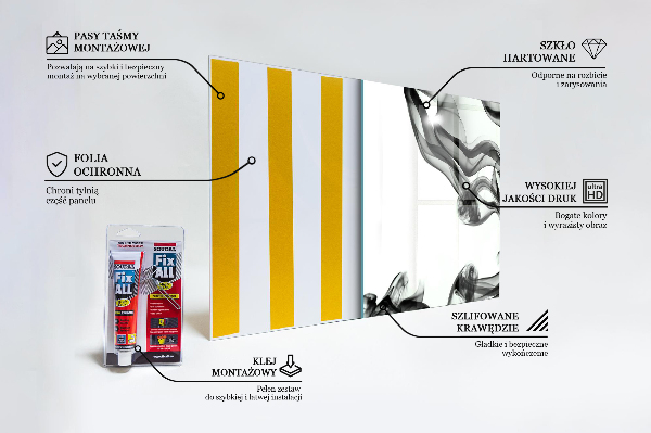 Painel para cozinha Abstração de Fitas de Fumaça