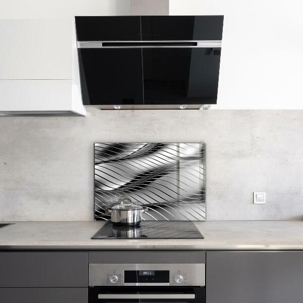 Painel para cozinha Abstração de Ondas Metálicas