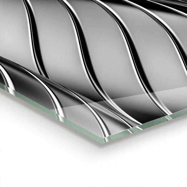 Painel para cozinha Abstração de Ondas Metálicas