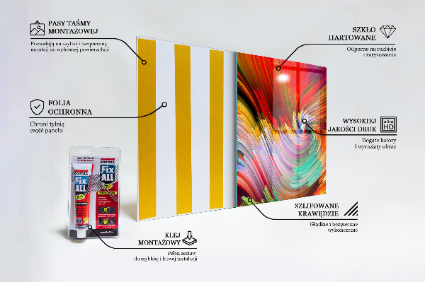 Painel para cozinha Mistura Energética de Cores