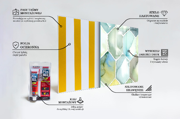 Painel para cozinha Padrões geométricos em aquarela