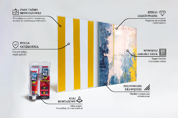 Painel para cozinha Pintura Colorida Abstrata