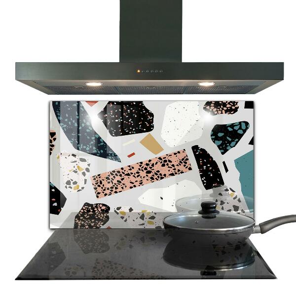 Backsplash cozinha Terrazzo de mármore preto Terazzo