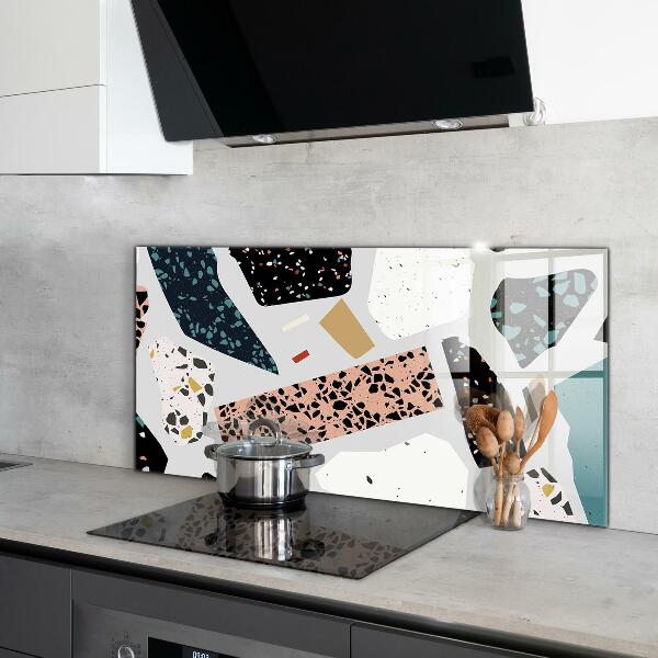 Backsplash cozinha Terrazzo de mármore preto Terazzo