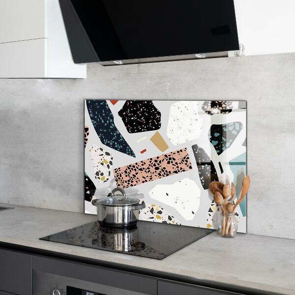 Backsplash cozinha Terrazzo de mármore preto Terazzo