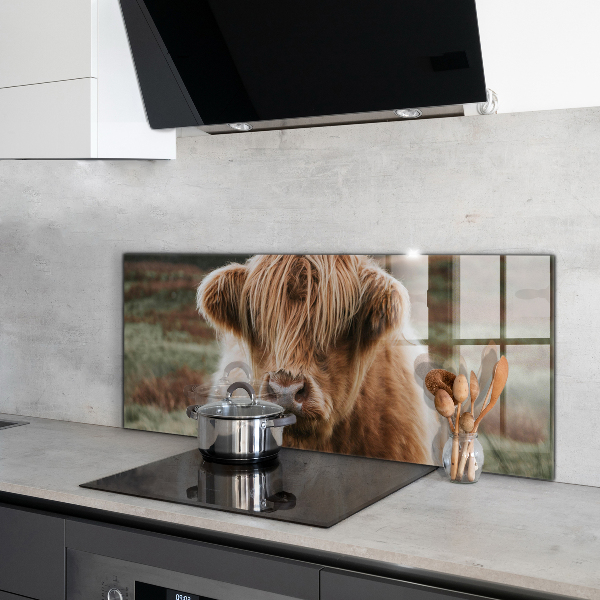 Painel para cozinha Casa de campo estilo Cow Highland