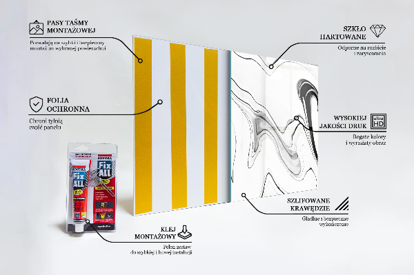 Painel cozinha Linhas pretas de mármore branco