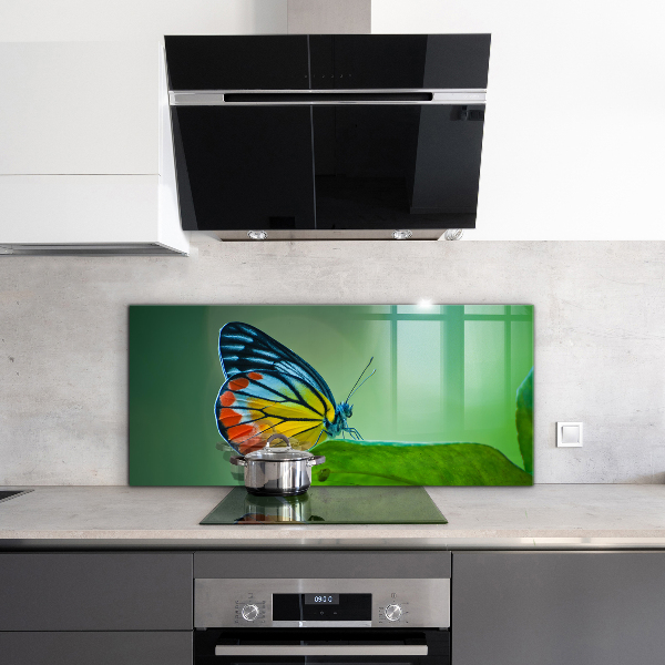 Painel para cozinha Borboleta descansando em uma folha