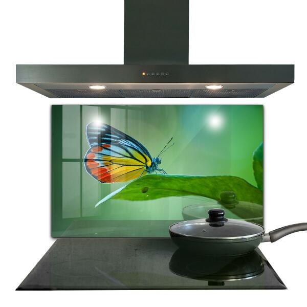 Painel para cozinha Borboleta descansando em uma folha