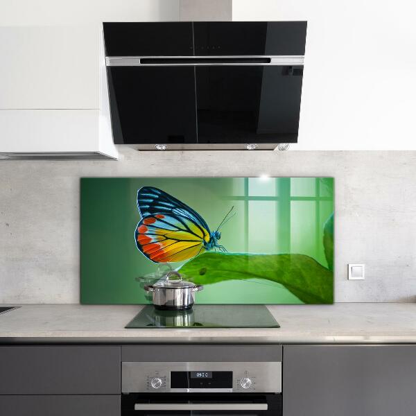 Painel para cozinha Borboleta descansando em uma folha