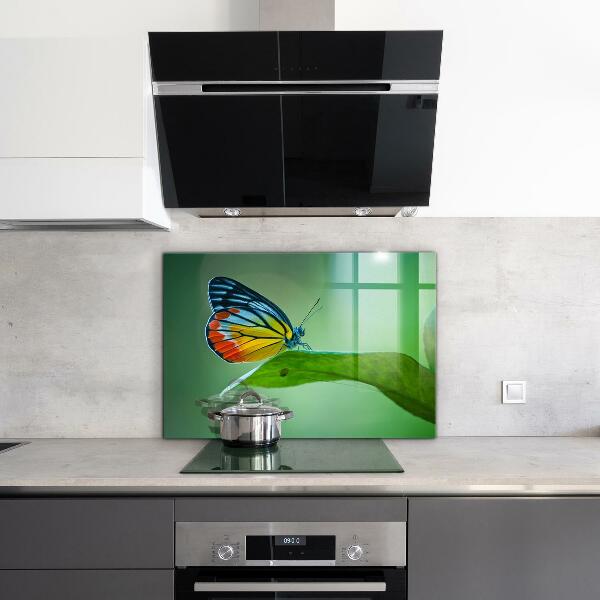 Painel para cozinha Borboleta descansando em uma folha