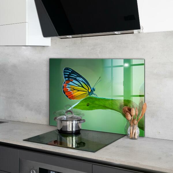 Painel para cozinha Borboleta descansando em uma folha