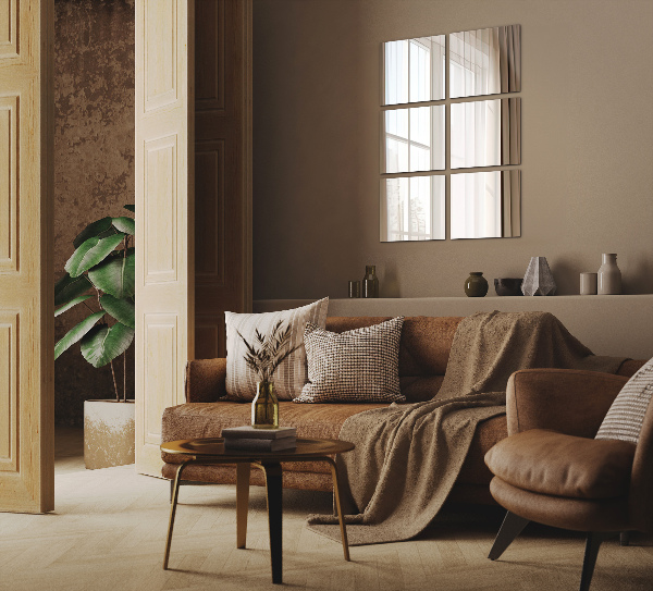 Placas adesivas de espelho 6 unidades. 30x30 cm