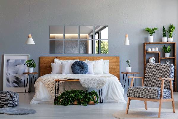 Placas adesivas de espelho 6 unidades. 30x30 cm