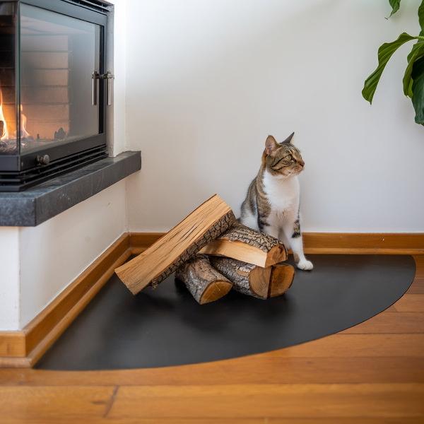 Base de vidro em quarto de círculo 100x100 cm