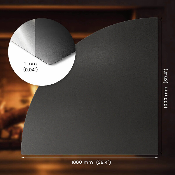 Base de vidro em quarto de círculo 100x100 cm