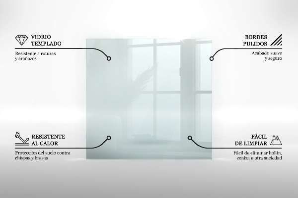 Base de vidro semi-oval para lareira h40