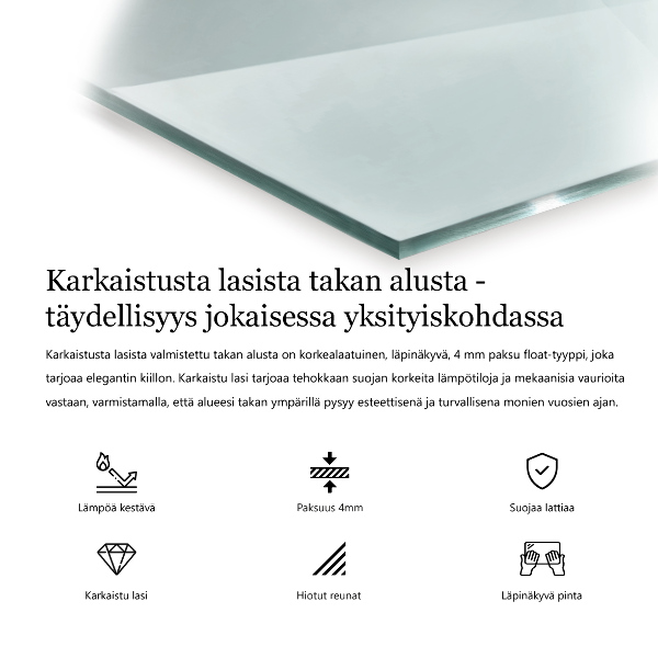 Base de vidro semi-oval para lareira h40