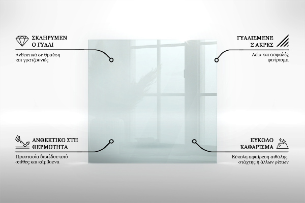 Base de vidro semi-oval para lareira h40