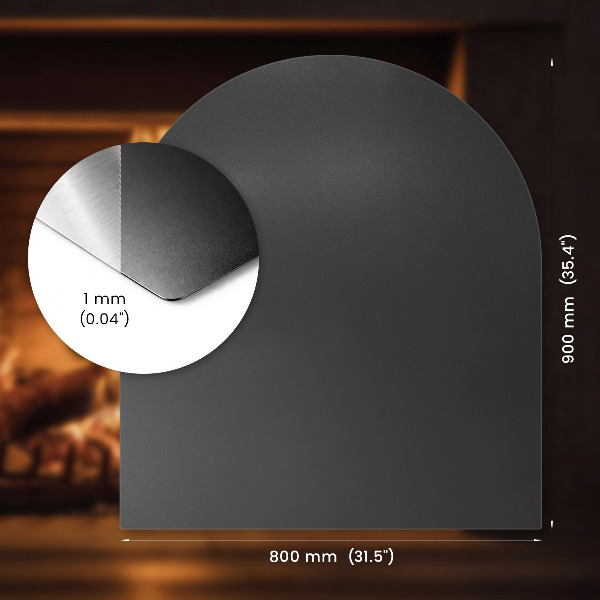 Base semi-oval para lareira de 80 × 90 cm