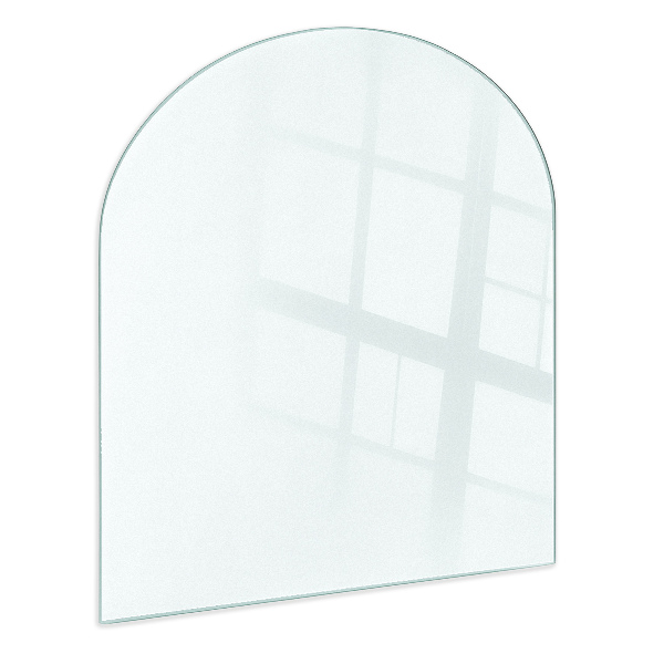 Base de vidro semi-oval para lareira semitransparente 100x100 cm