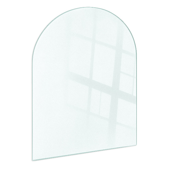 Base de vidro semi-oval para lareira semitransparente 80x70 cm