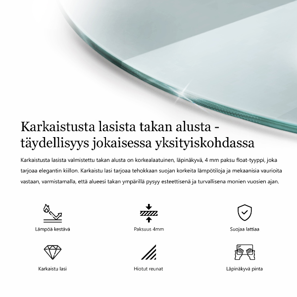 Base de vidro para lareira fi100 cm